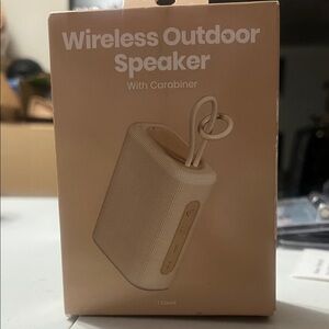 Wireless Outdoor Speaker with Carabiner - Beige